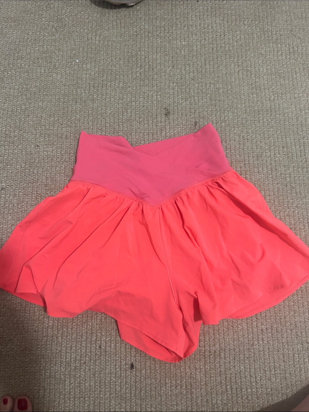 Women's High-Waist Pink Flared Skort